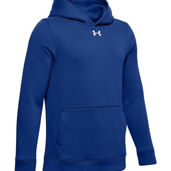 NEW UNDER ARMOUR youth hustle fleece hoody in royal/white - Picture 1 of 2